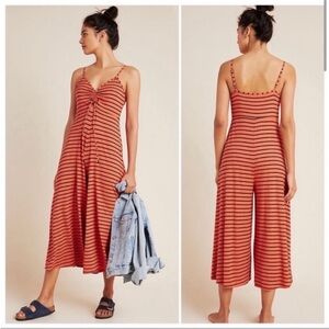Anthropologie Lissa Wide-Leg Cropped Jumpsuit Large